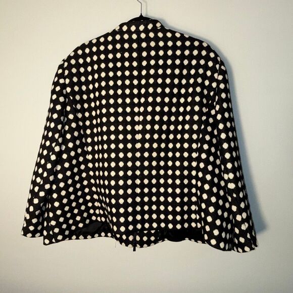 Jones New York Collection Woman Blazer 24W Black White Polka Dot Zip Jacket Line - Picture 7 of 16